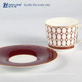 Plain Style Isolierte Espresso Porzellan Fine Bone China Tee Kaffeetasse und Untertasse Set